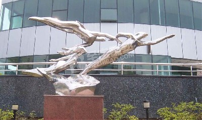 展覽館園林景觀(guān)小品鏡面美人魚(yú)不銹鋼雕塑定制